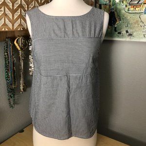 STELEN Naked Zebra Blouse Women’s size M Black White Sleeveless Lagenlook NEW